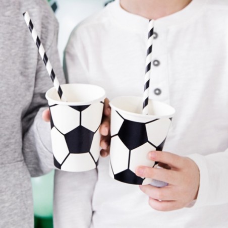 6 Soccer Party Cups - Football Partyware - Soccer Tableware - Soccer Party Supplies