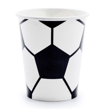 6 Soccer Party Cups - Football Partyware - Soccer Tableware - Soccer Party Supplies