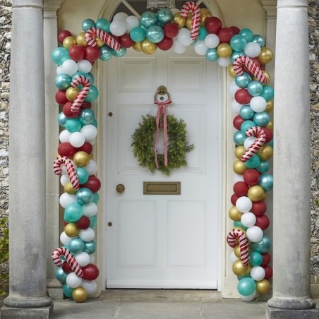 Ginger Ray Balloon Arch Candy Cane Christmas Door 240 Pieces GR-MRY-171