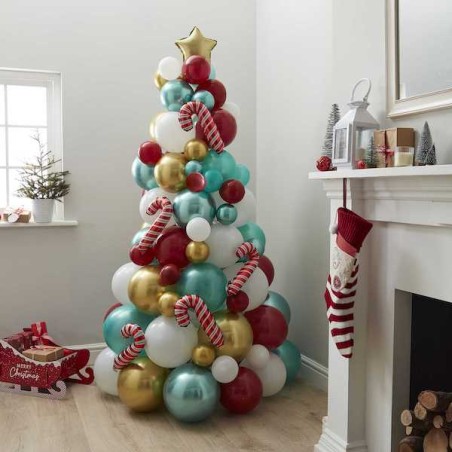 Merry Everything Ginger Ray Candy Cane Christmas Tree Balloon Kit 109 balloons GR-MRY-106
