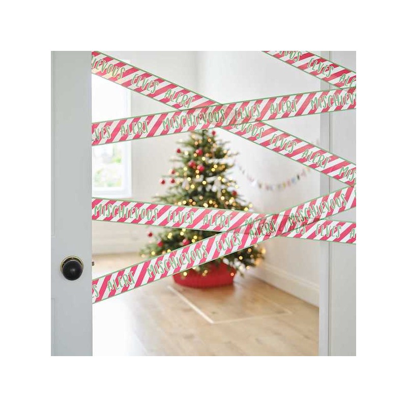 Ginger Ray Caution Elf Tape, 6m