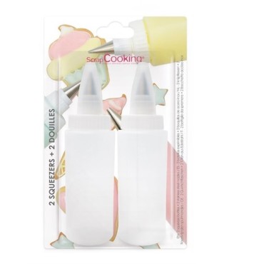 2x 185ml ScrapCooking Squeeze Bottle & Tip Set/2 - SC5165