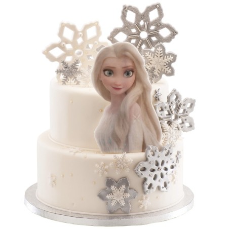 Eisprinzessin Frozen Elsa Kuchendekoration - Elsa Silhouette Tortendekor - Dekora Frozen Tortendeko Glutenfrei