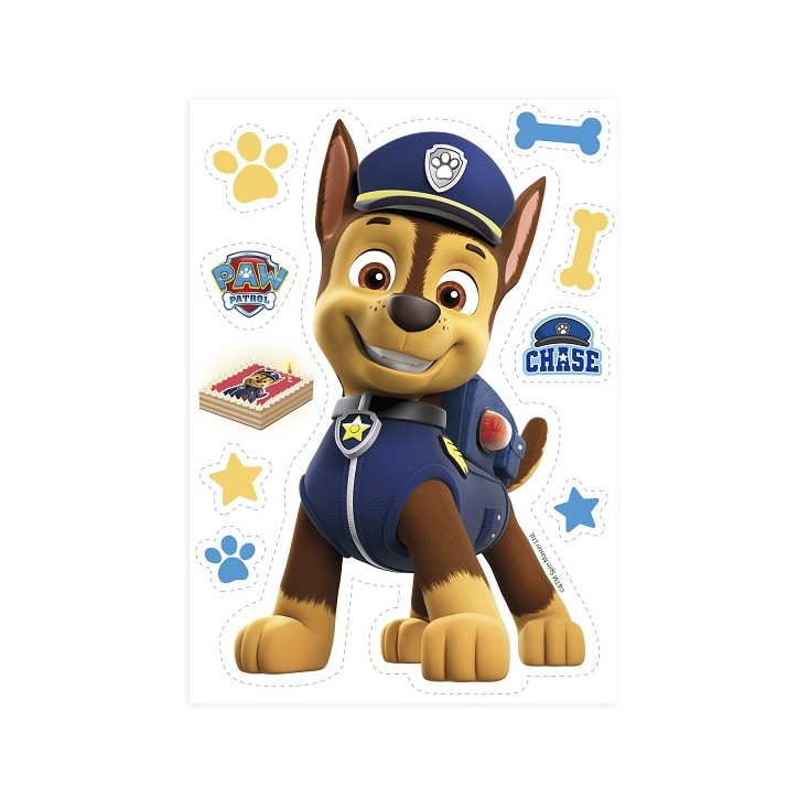 deKora Paw Patrol Chase Silhouette Waferpaper Cake Decoration