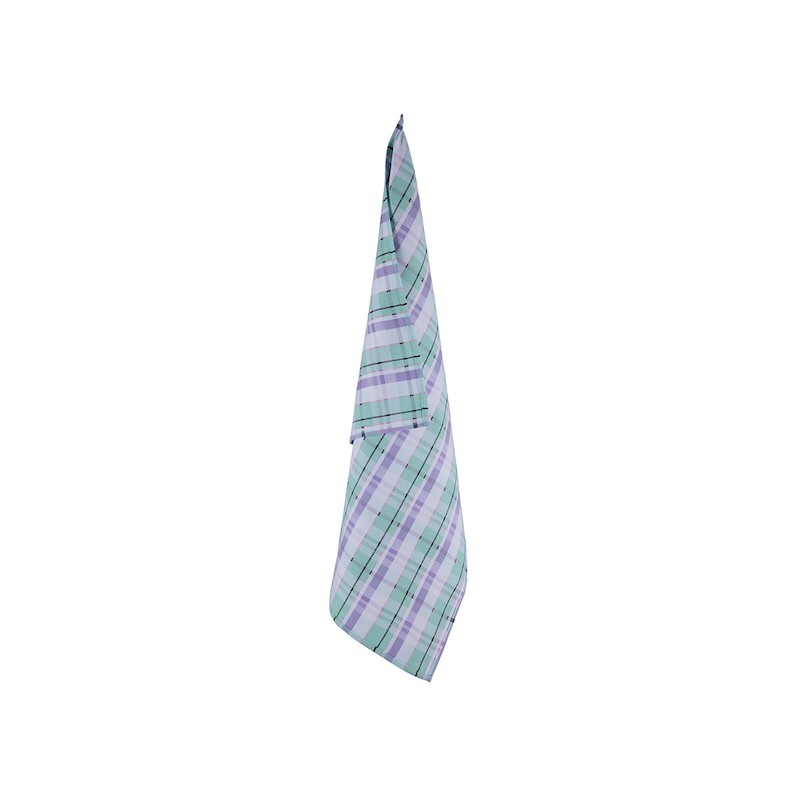 Miss Etoile Tea Towel Checkered Green-Lilac, 50x70cm