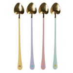 Miss Etoile Heart Spoon Set Gold-Pastel 4 pcs