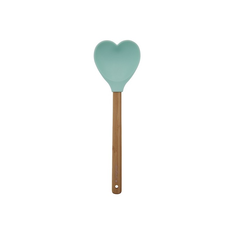 Miss Etoile Bamboo-Silicone Spoon Spatula Mint Heart, 29cm