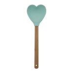 Miss Etoile Bamboo-Silicone Spoon Spatula Mint Heart, 29cm