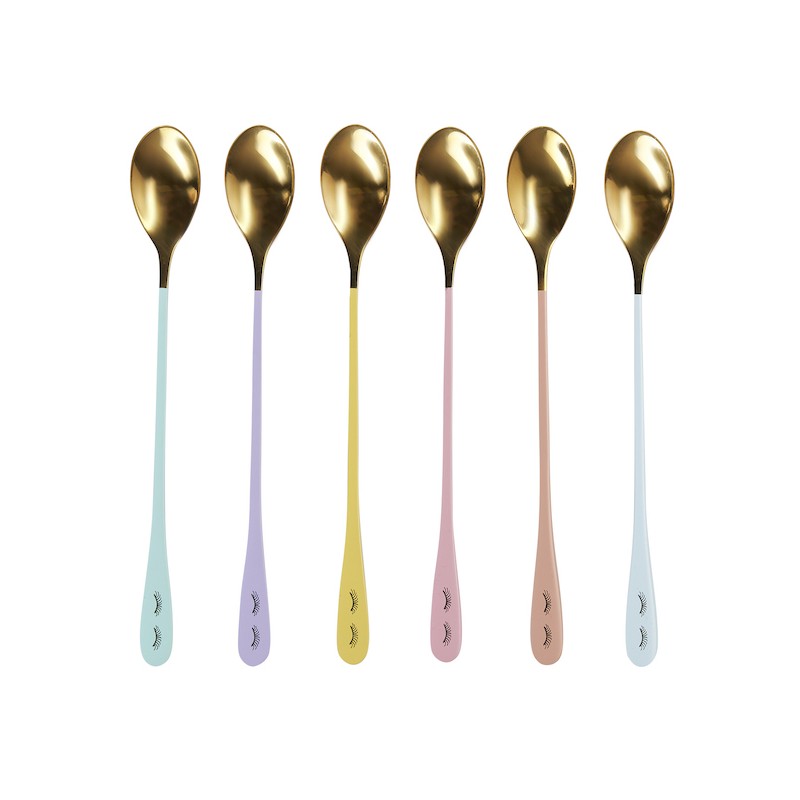 Miss Etoile Spoon Set Gold-Pastel Eyes, 6 pcs