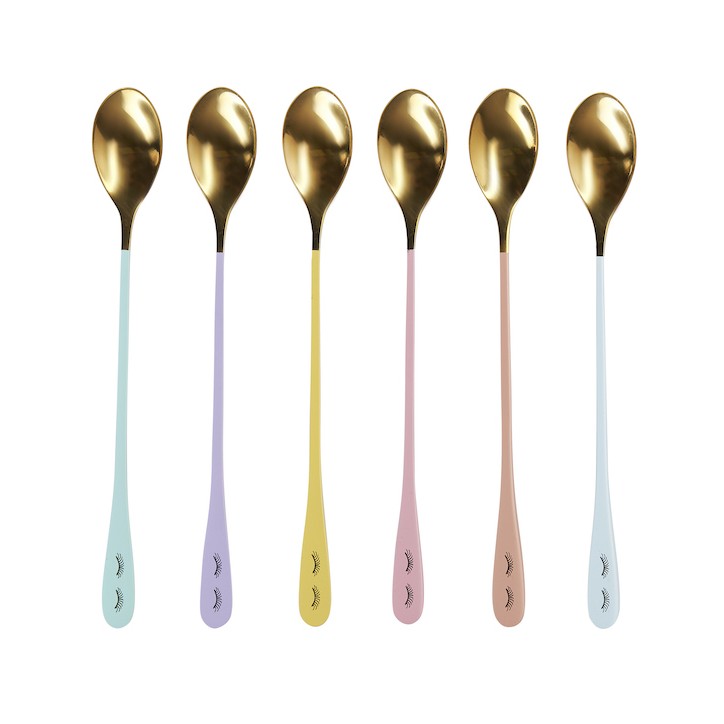 Miss Etoile Gold Pastel Eyes Spoon Set 6 Pieces Miss Etoile Gold Pastel Eyes Spoon Set 6 Pieces