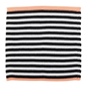 Miss Etoile Dish Cloth 30x30cm Black-Peach Striped ME-4969097