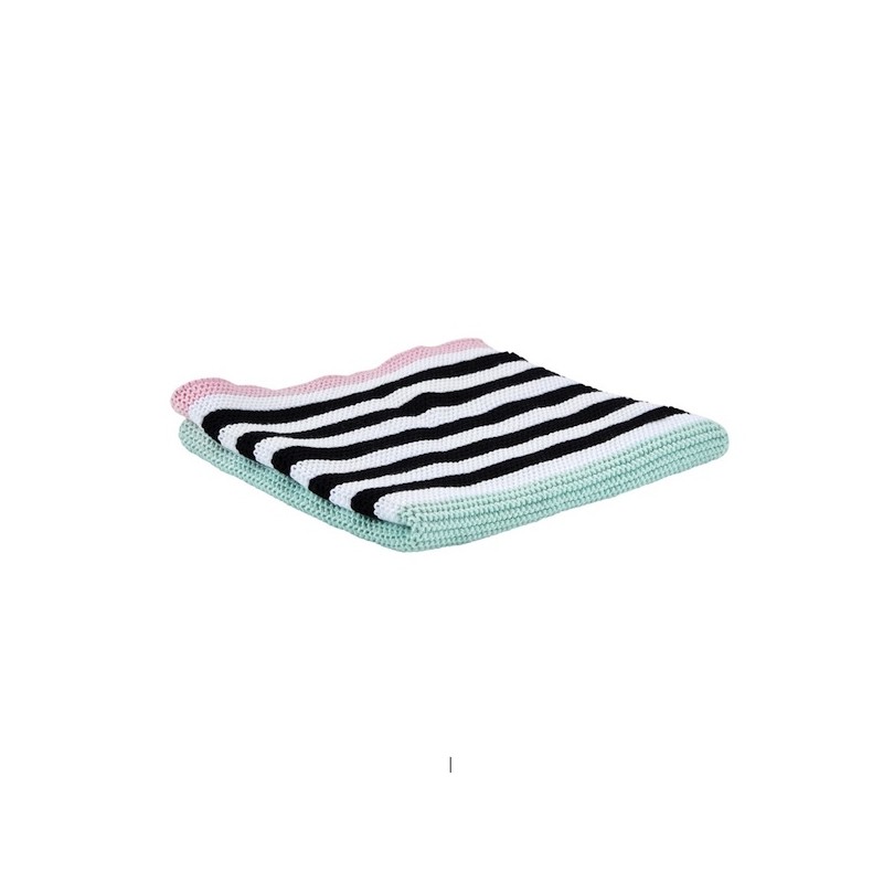 Miss Etoile Dish Cloth Small Stripes / Mint, 30x30cm