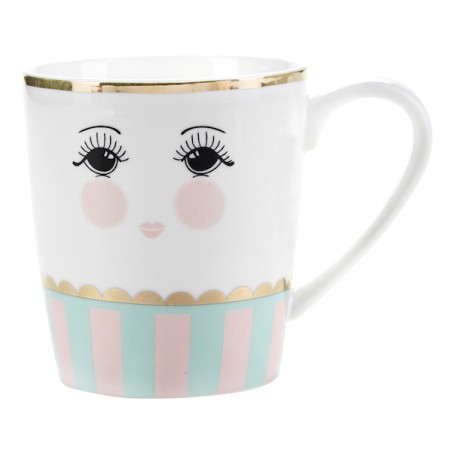 Miss Etoile Coffee Mug New Bone China Eyes Black-Mint-Pink-Gold 9cm ME-4970141