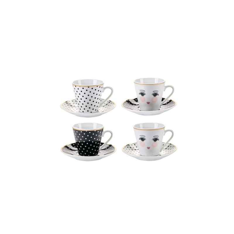 Miss Etoile Espresso Cups Gift Set Eyes, 4 Stk