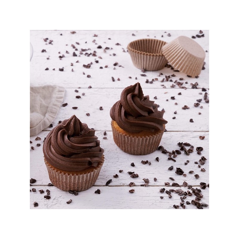 Zenker Nachhaltige Cupcake Förmchen aus Kakaoschalen, 40 Stück