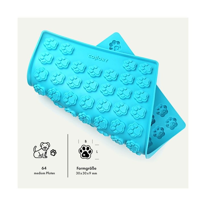 Collory Pfoten Silikon Leckerli-Backmatte Türkis 3cm Collory Pfoten Silikon Leckerli-Backmatte Türkis 3cm