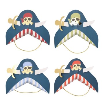Meri Meri Piraten Partyhüte 8 Stück - Piratenpartyhut