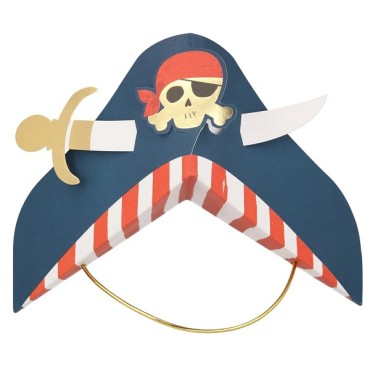 Blue Pirate Party Hats with sword - Meri Meri 222057