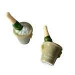Porcelain Epiphany Figurine Champagne Bottle, 1 pcs