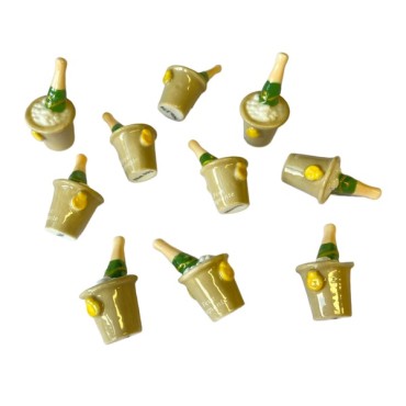 Champagne Bottle King Figure - Kingcake Figurines - Epiphany Figurine Champagne Bottle in Ice Bucket
