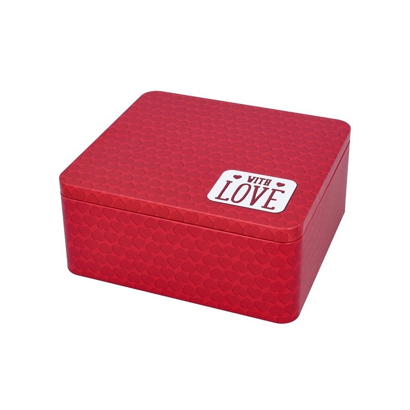 Birkmann Red Tin Box with LOVE, 21x19x9cm