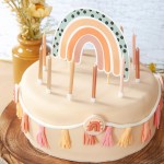 Anniversary House Boho Rainbow Cake Topper, 1 pcs