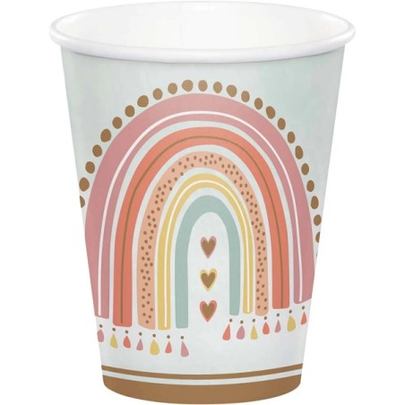 Boho Rainbow Paper Cups - 39938909062 - Boho Tableware