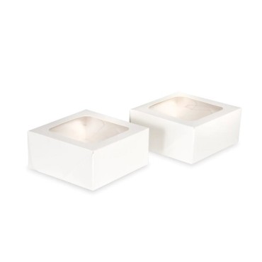 Square White Treat Boxes 16x16x7.5cm