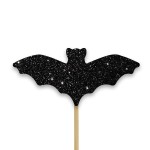 Anniversary House Glitter Bat Cupcake Topper, 12 pcs