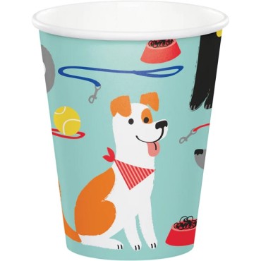 Dog Party Paper Cups 256 ml - Pack of 8 - PC336049 - Creative Party Dog Partyware