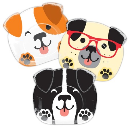 Dog Shaped Plates - Dog Party Dinner Plates - Dog Birthday Partyware