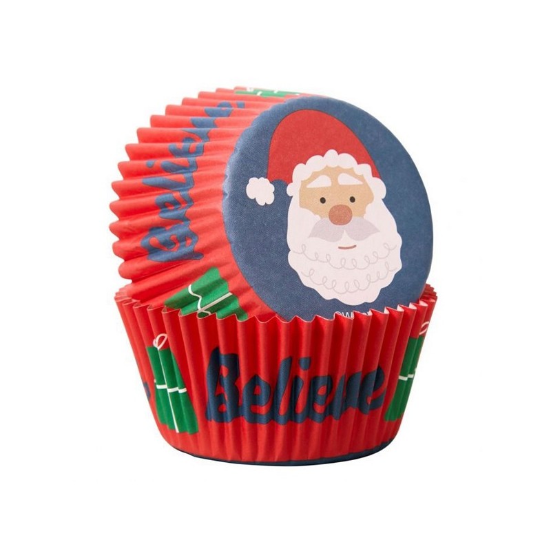 Wilton Cupcake Cases Santa Believe, 75 pcs