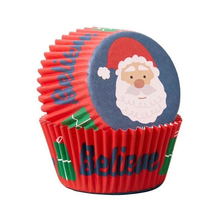 Wilton Santa Believe Cupcake Cases – 75 pcs for Christmas Baking