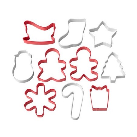 Wilton Holiday Tube Christmas Cookie Cutter Set 10 Pieces