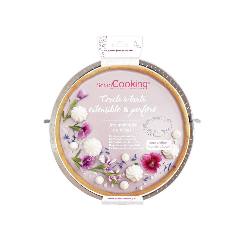 ScrapCooking perfirated Tart Ring - Adjustable 16-30cm