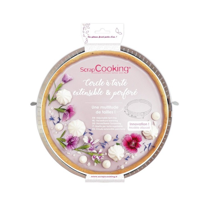 ScrapCooking Tortenring perforiert verstellbar 16-30cm ScrapCooking Tortenring perforiert verstellbar 16-30cm