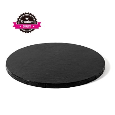 Schwarzes Cake Board - Black Round Cakeboard 30cm - Cakedesign Tortenplatte Schwarz