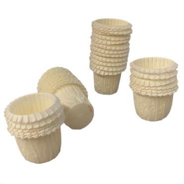 35 Mini Ruffled Baking Cups White 30x35mm - Decora 0339800 Ruffle Cups