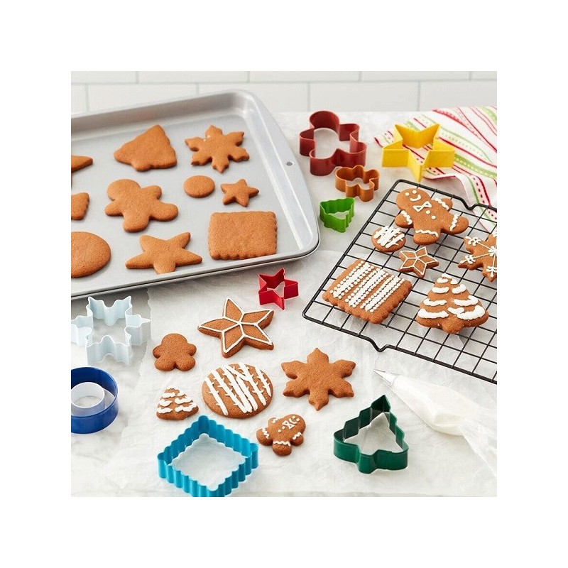 Wilton Happy Holidays Cookie Baking Set with Cooling Grid, 12-Piece