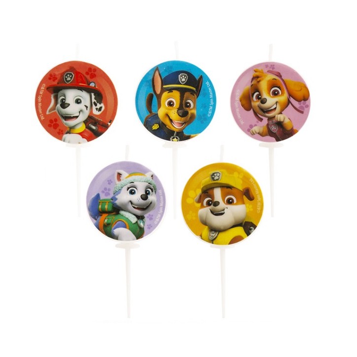 5 Geburtstagskerzen Paw Patrol - Paw Patrol Kuchenkerzen deKora