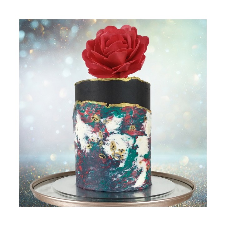 deKora Red Wafer Paper Rose 12.5cm
