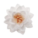 DeKora 7cm Edible Wafer Paper Lotus Flower WHITE, 15pcs