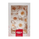 DeKora 7cm Edible Wafer Paper Lotus Flower WHITE, 15pcs