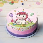 deKora Wafer Cake Disc Baby Unicorn, 20cm