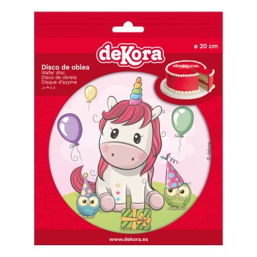Unicorn Cake Disc - Glutenfree Waferpaper Disc Unicorn Baby - 145096 BABY UNICORN WAFER CAKE DECORATING DISC 20CM