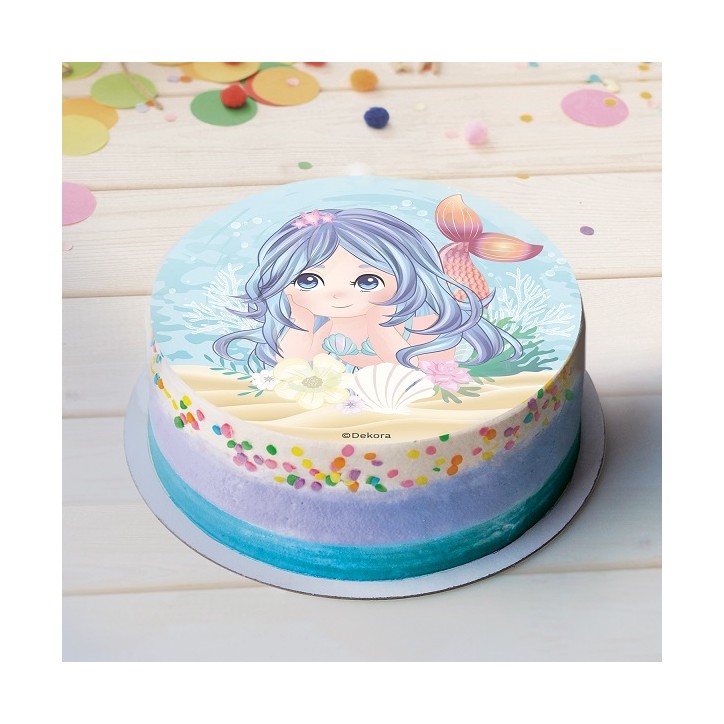 MERMAID WAFER CAKE DECORATING DISC - Glutenfree Mermaid Edible disc
