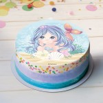 deKora Wafer Cake Disc Mermaid, 20cm