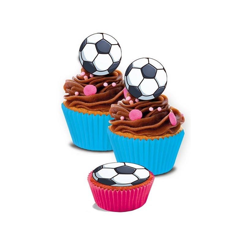 DeKora 34mm Wafer Cupcake Discs Soccer, 20 pcs