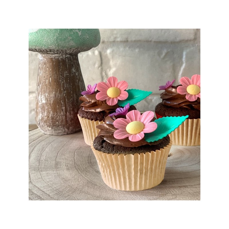 DeKora Edible Wafer Paper Daisy, Mini Flowers & Leaves