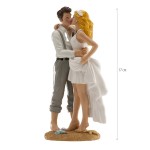 DeKora Newly-Weds on the beach Cake Topper, 17cm